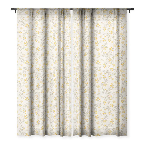 Mirimo Gold Blooms Sheer Window Curtain