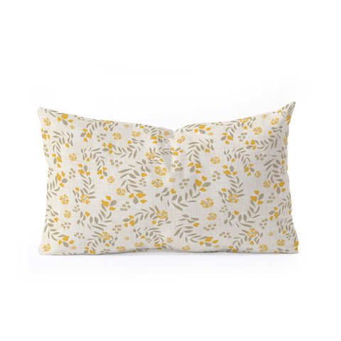 Mirimo Gold Blooms Oblong Throw Pillow