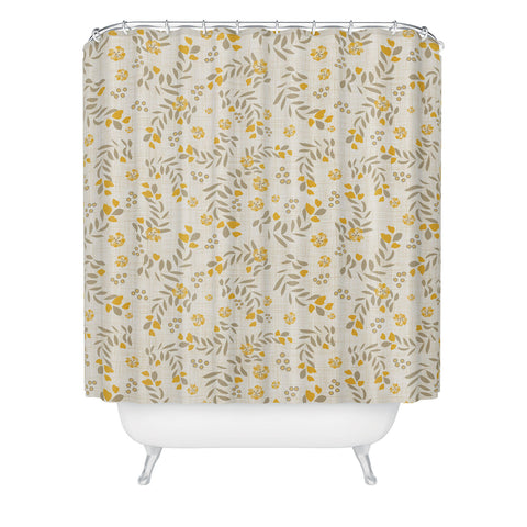 Mirimo Gold Blooms Shower Curtain