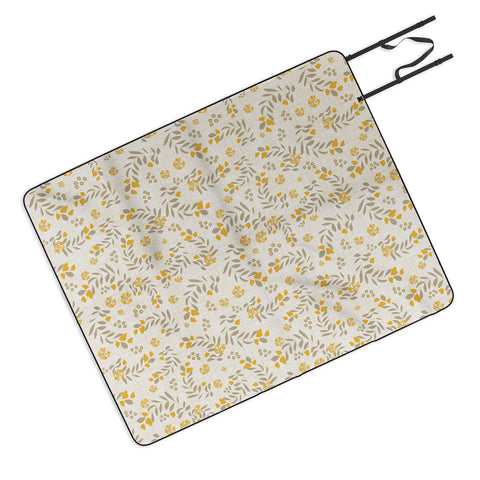 Mirimo Gold Blooms Picnic Blanket