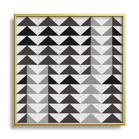 Mirimo Gray Geo Square Metal Framed Art Print