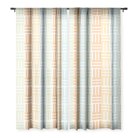 Mirimo Grid on Pastels Sheer Window Curtain