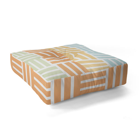 Mirimo Grid on Pastels Floor Pillow Square