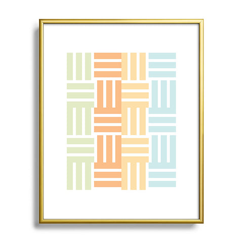 Mirimo Grid on Pastels Metal Framed Art Print