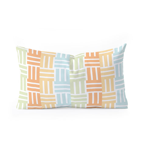 Mirimo Grid on Pastels Oblong Throw Pillow