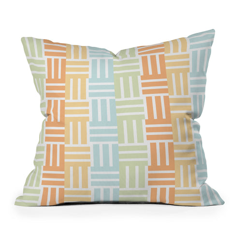 Mirimo Grid on Pastels Outdoor Throw Pillow