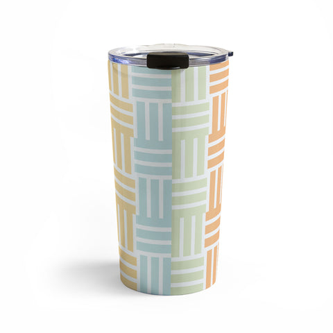 Mirimo Grid on Pastels Travel Mug