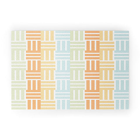 Mirimo Grid on Pastels Welcome Mat
