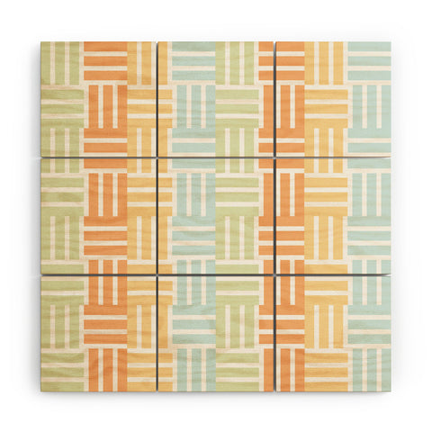 Mirimo Grid on Pastels Wood Wall Mural