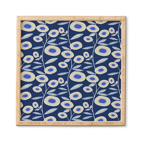Mirimo Groovy Blooms Indigo Framed Wall Art