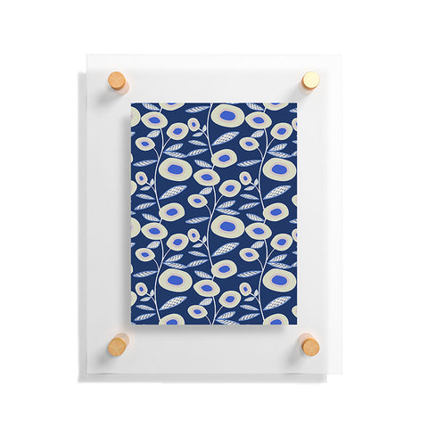 Mirimo Groovy Blooms Indigo Floating Acrylic Print