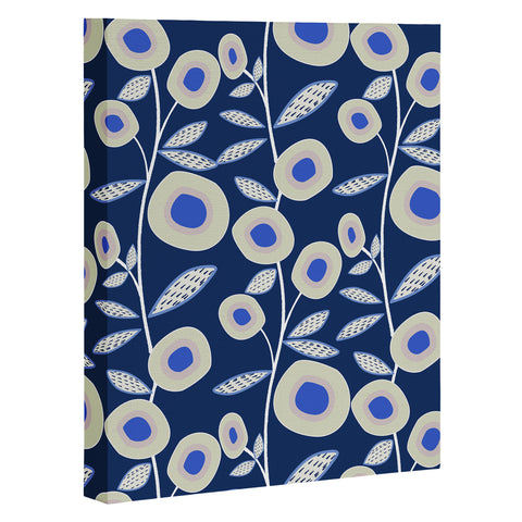 Mirimo Groovy Blooms Indigo Art Canvas