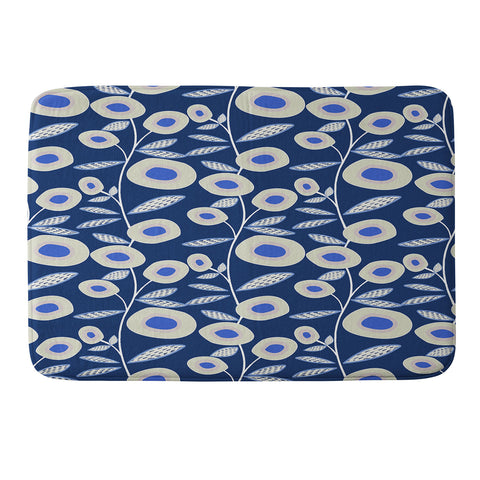 Mirimo Groovy Blooms Indigo Memory Foam Bath Mat
