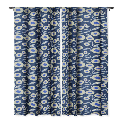 Mirimo Groovy Blooms Indigo Blackout Non Repeat