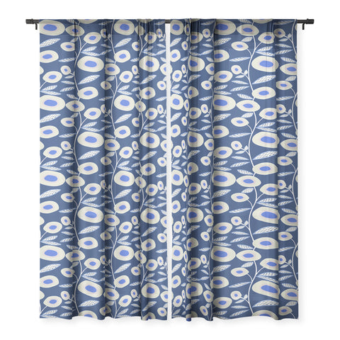 Mirimo Groovy Blooms Indigo Sheer Non Repeat