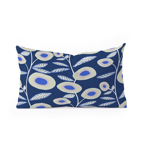 Mirimo Groovy Blooms Indigo Oblong Throw Pillow