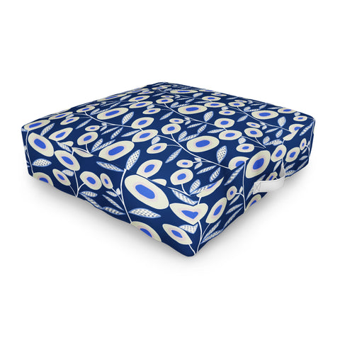 Mirimo Groovy Blooms Indigo Outdoor Floor Cushion