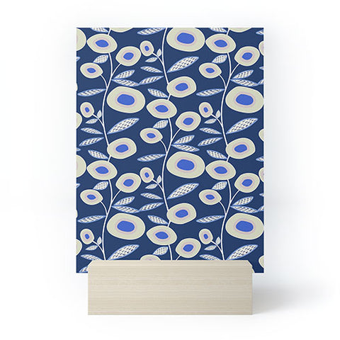 Mirimo Groovy Blooms Indigo Mini Art Print