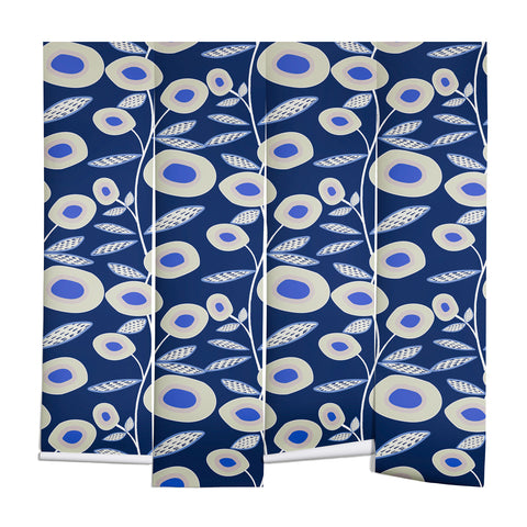Mirimo Groovy Blooms Indigo Wall Mural