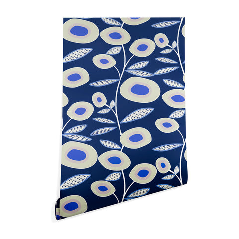 Mirimo Groovy Blooms Indigo Wallpaper