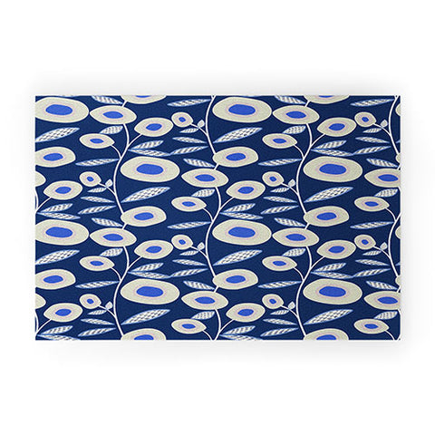 Mirimo Groovy Blooms Indigo Welcome Mat