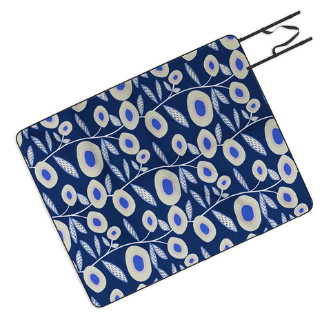 Mirimo Groovy Blooms Indigo Picnic Blanket
