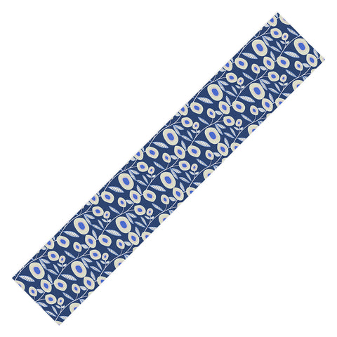 Mirimo Groovy Blooms Indigo Table Runner