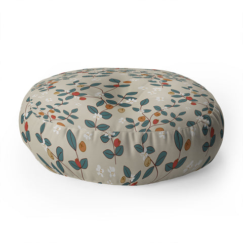 Mirimo Leaves and Berries Floor Pillow Round