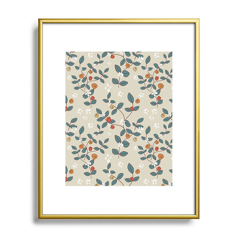 Mirimo Leaves and Berries Metal Framed Art Print