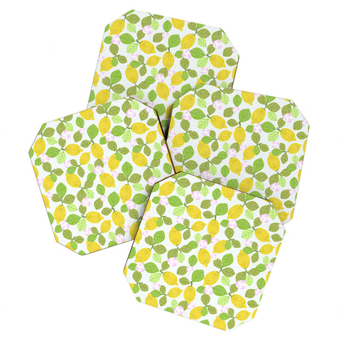Mirimo Lemons in Bloom Coaster Set