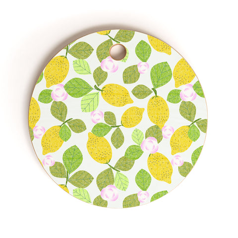 Mirimo Lemons in Bloom Cutting Board Round