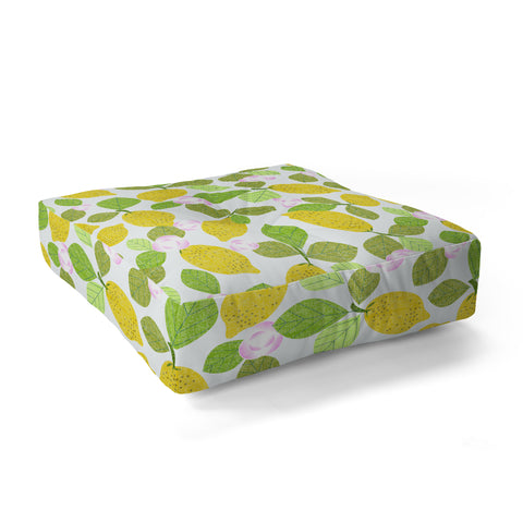 Mirimo Lemons in Bloom Floor Pillow Square