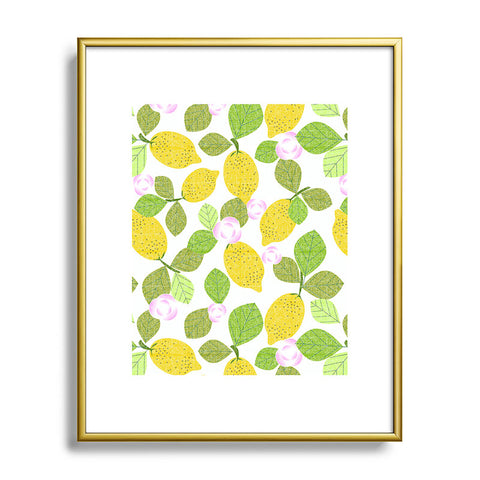 Mirimo Lemons in Bloom Metal Framed Art Print