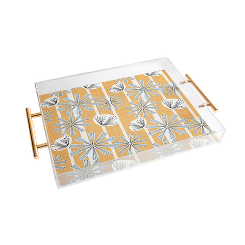 Mirimo Midcentury Floral Mustard Acrylic Tray