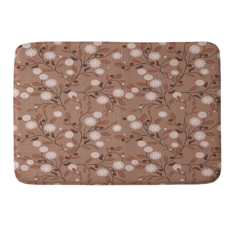 Mirimo Mocha Mousse Floral Memory Foam Bath Mat