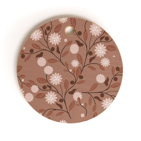 Mirimo Mocha Mousse Floral Cutting Board Round