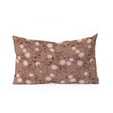 Mirimo Mocha Mousse Floral Oblong Throw Pillow