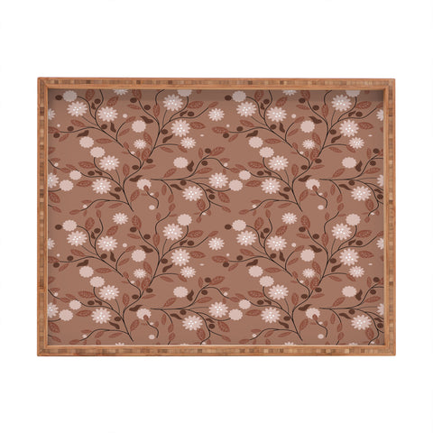 Mirimo Mocha Mousse Floral Rectangular Tray