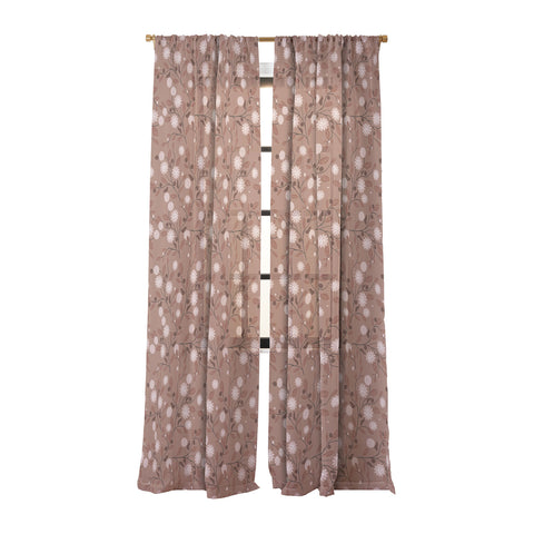 Mirimo Mocha Mousse Floral Sheer Window Curtain