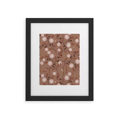 Mirimo Mocha Mousse Floral Framed Art Print