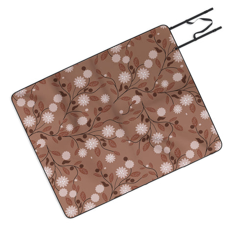 Mirimo Mocha Mousse Floral Picnic Blanket