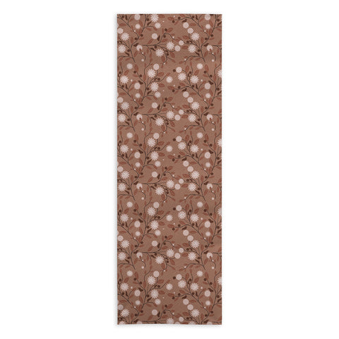 Mirimo Mocha Mousse Floral Yoga Towel