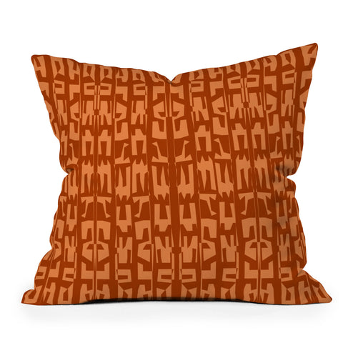 Mirimo Modern Native Rust Outdoor Throw Pillow