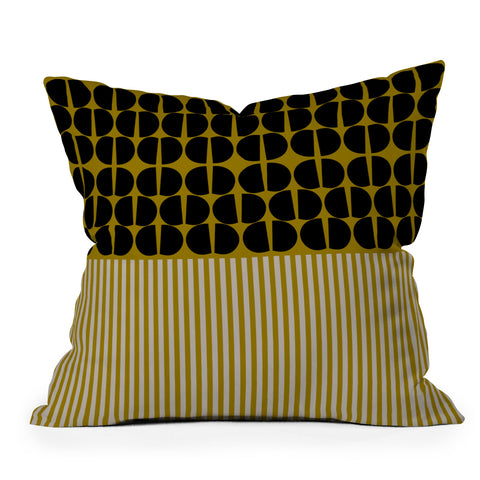 Mirimo Moderno Black and Mustard Outdoor Throw Pillow