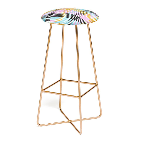 Mirimo Multicolor Gingham Grid Bar Stool