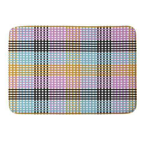 Mirimo Multicolor Gingham Grid Memory Foam Bath Mat