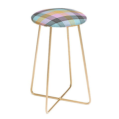 Mirimo Multicolor Gingham Grid Counter Stool