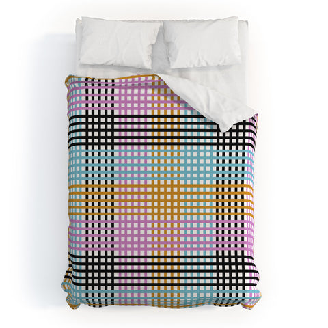 Mirimo Multicolor Gingham Grid Duvet Cover