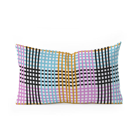 Mirimo Multicolor Gingham Grid Oblong Throw Pillow