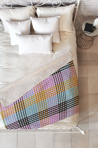 Mirimo Multicolor Gingham Grid Fleece Throw Blanket